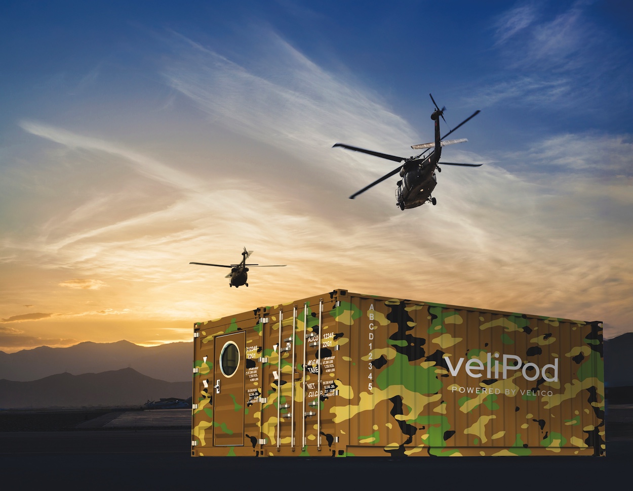 Military helicopters on Airbase at sunset